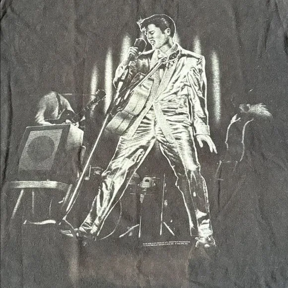 VINTAGE 1996 ELVIS PRESLEY SHOW 1 CONCERT BAND TEE SINGLE STITCH MENS XL - Picture 2 of 7